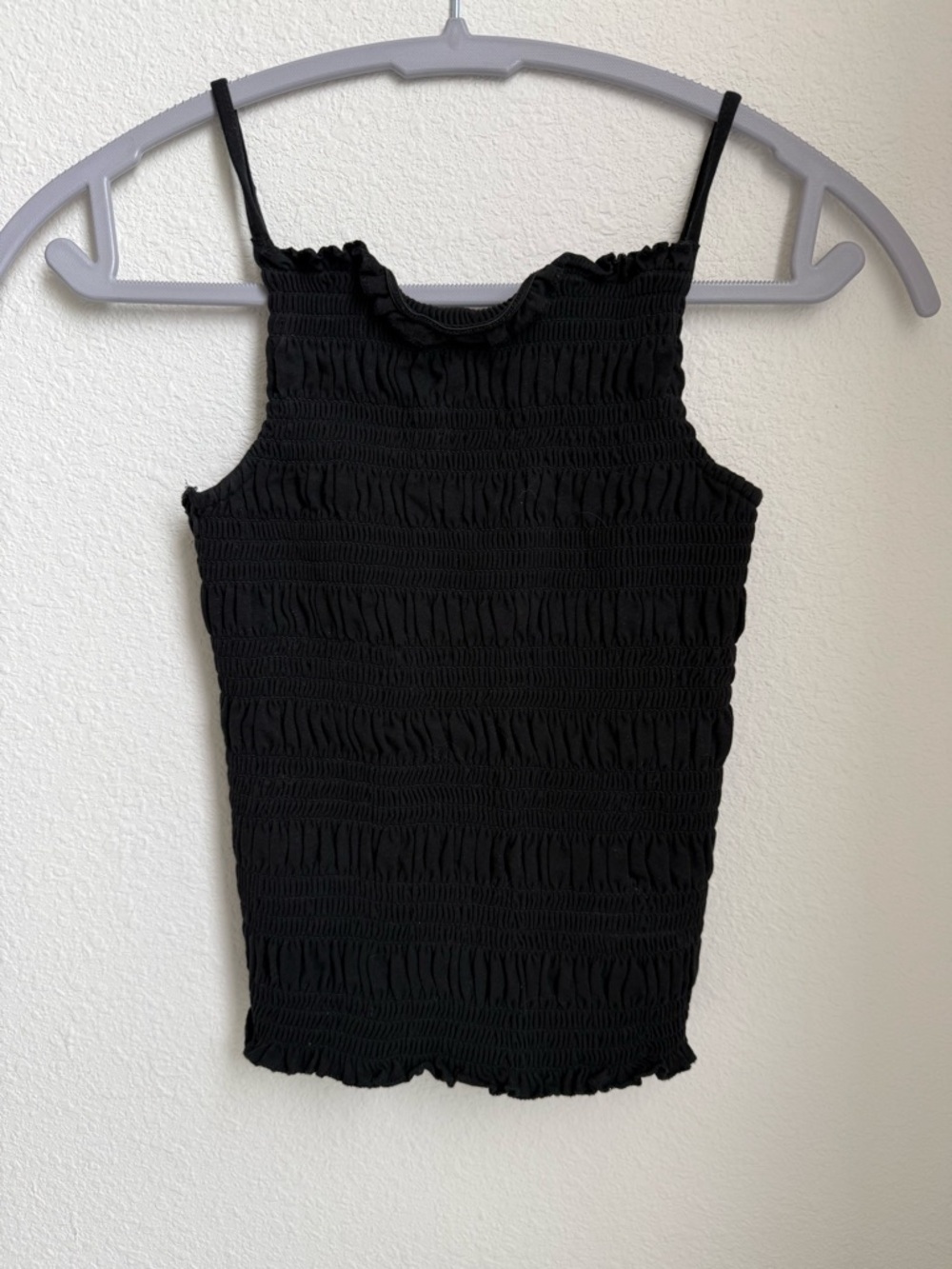 H&M Black Smocked High Neck Tank
